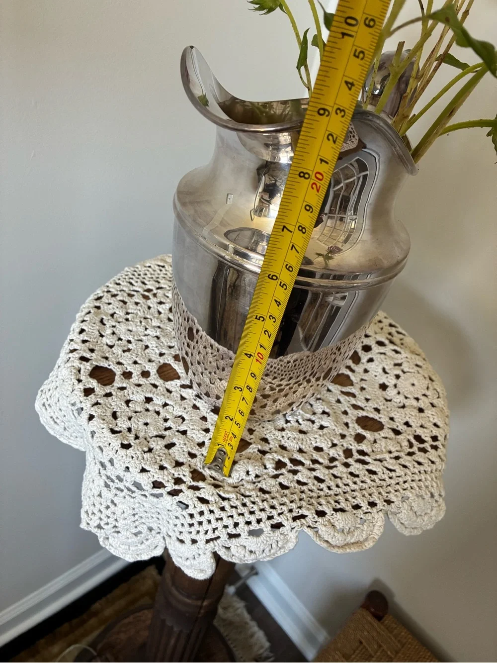 Vintage Gorham Silver plate Water Pitcher Flower Vase English Cotttage Country